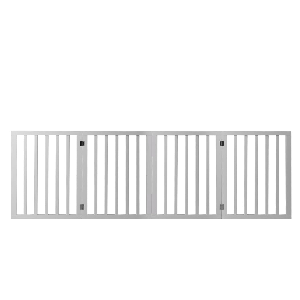 Wooden Pet Gate Dog Fence Retractable White 600x 3MM-1910112968746602497