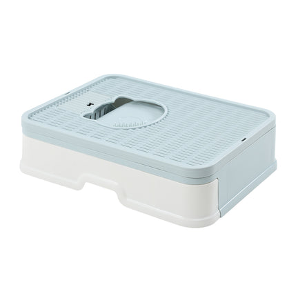 PaWz Foldable Cat Litter Box Tray Enclosed Blue-1910112469704118273
