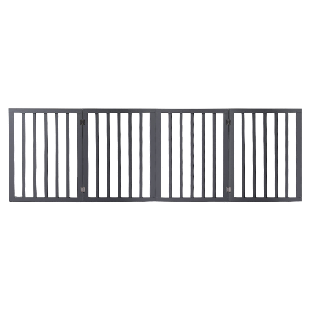 Wooden Pet Gate Dog Fence Retractable Grey 600x 3MM-1910112968574636033