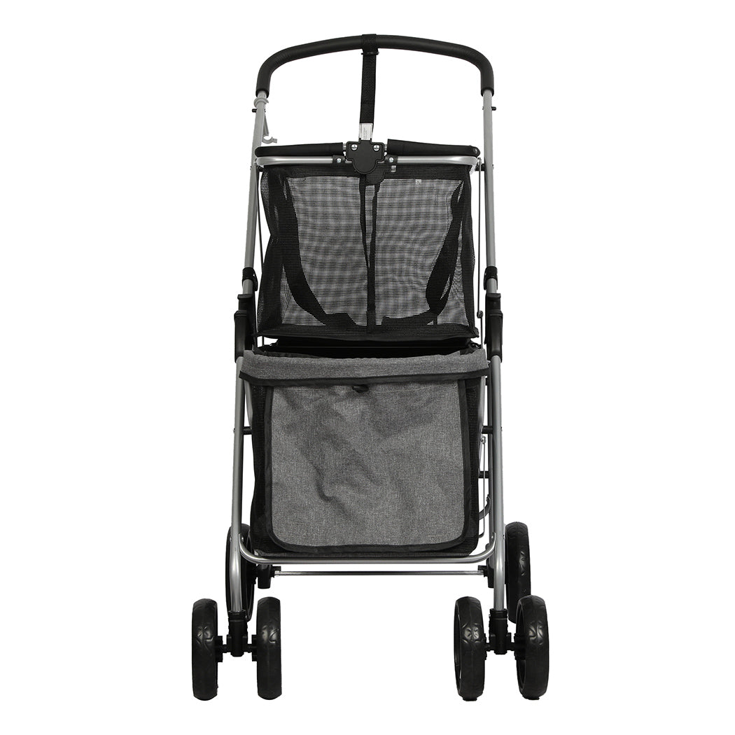 PaWz Pet Stroller 2-Tier Dog Cat Carrier Foldable-1910112547101609985