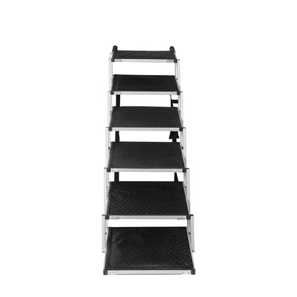 PaWz 6 Steps Dog Ramp Adjustable Height Black-1910112466755522561