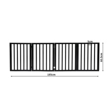 PaWz 4 Panels Wooden Pet Gate Dog Fence Black 600x 3MM-1910112968415252482