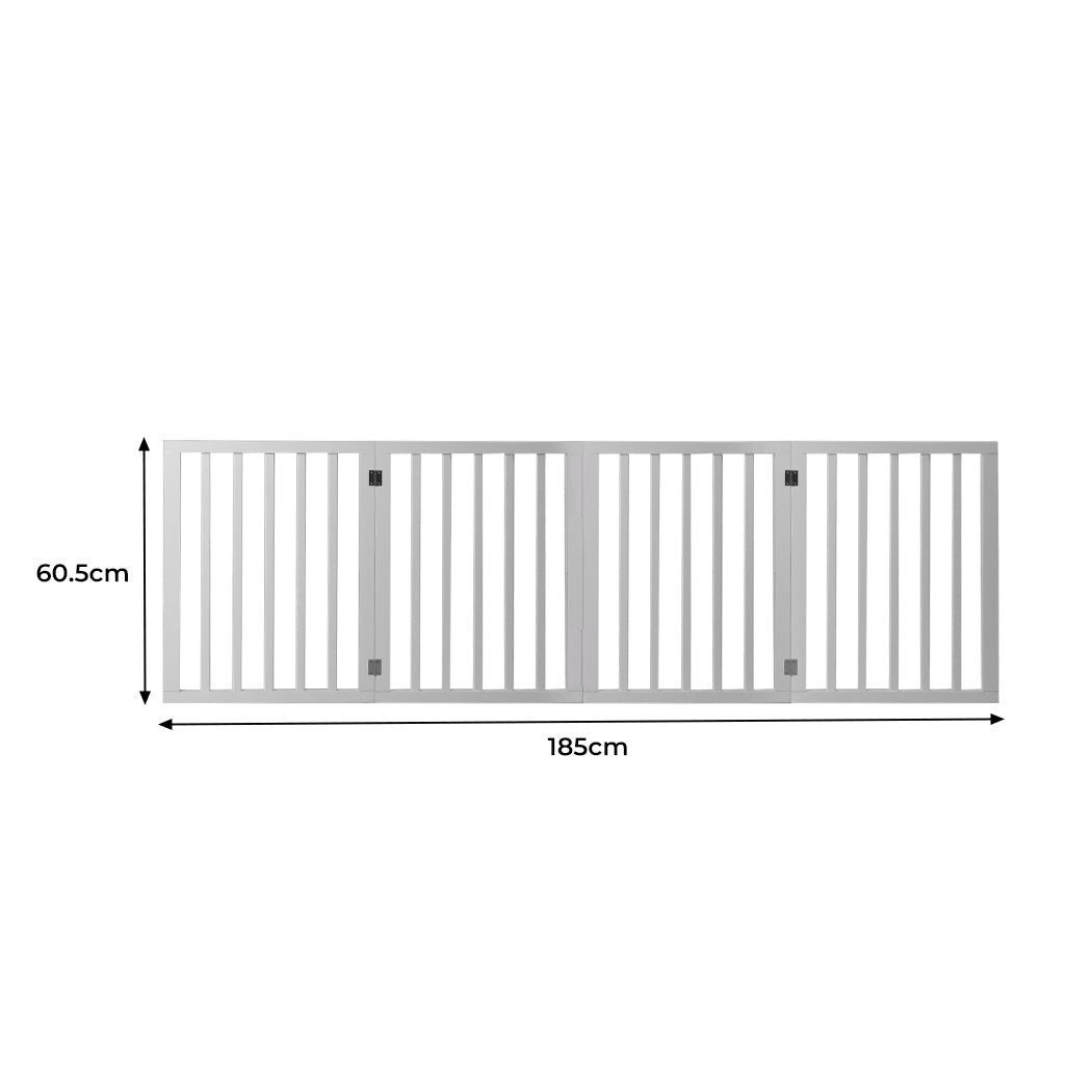 Wooden Pet Gate Dog Fence Retractable White 600x 3MM-1910112968746602498