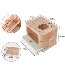 PaWz Foldable Cat Litter Box Tray Enclosed Pink-1910112470102577154