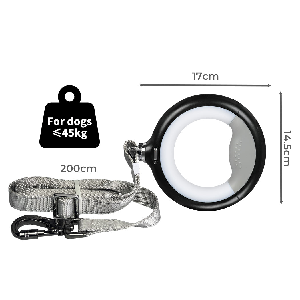 PaWz LED Dog Leash Lead Walking Rope Black-1910112481217482754