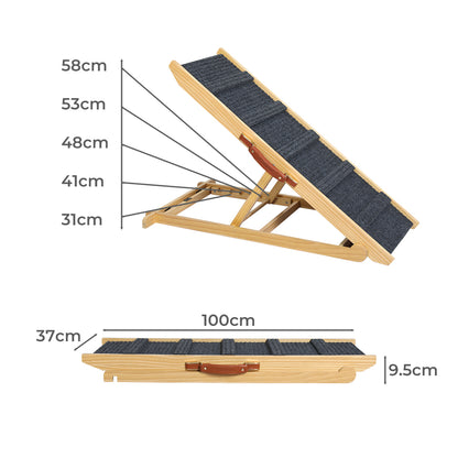 PaWz 5 Wood Adjustable Height Pet Ramp-1910112481011961858