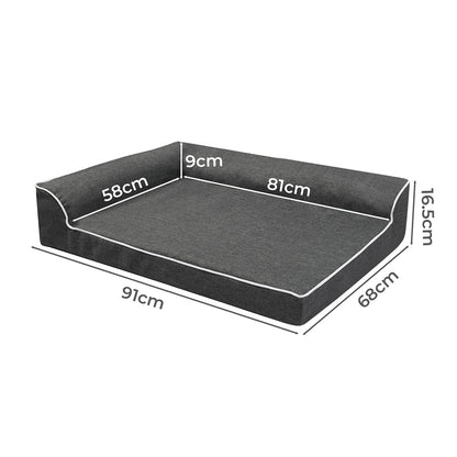Pawz Orthopedic Dog Bed L Grey-1910112251738722306