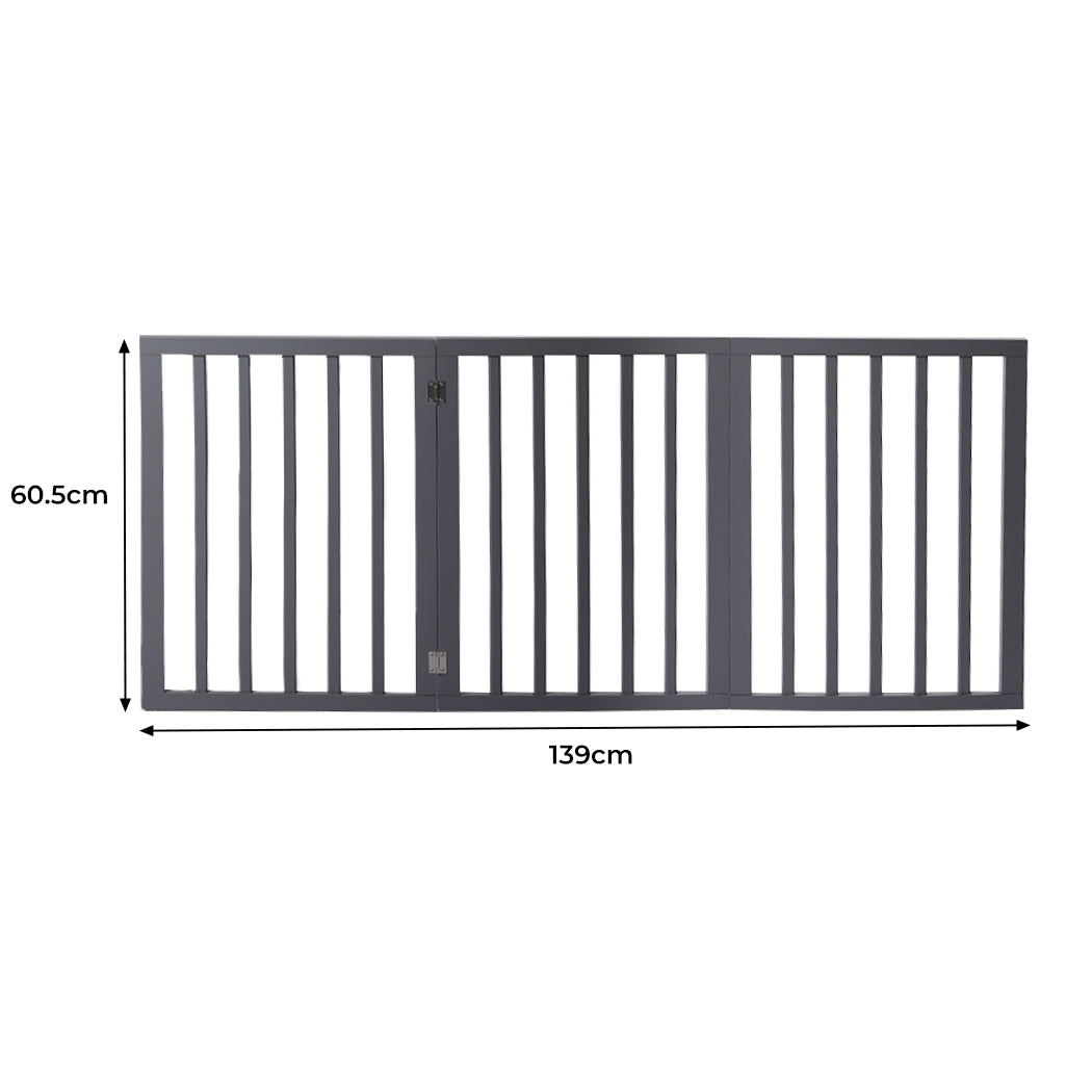 Wooden Pet Gate Dog Fence Retractable Grey 2000x 3MM-1910112967819661314