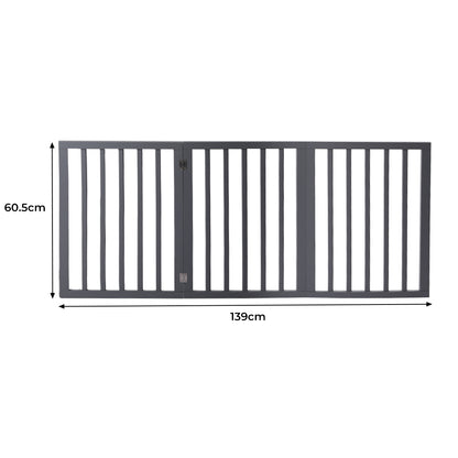 Wooden Pet Gate Dog Fence Retractable Grey 2000x 3MM-1910112967819661314