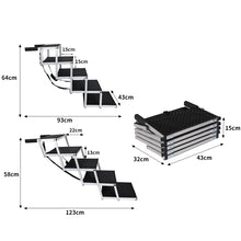 PaWz 5 Steps Dog Ramp Adjustable Height Black-1910112466579361794