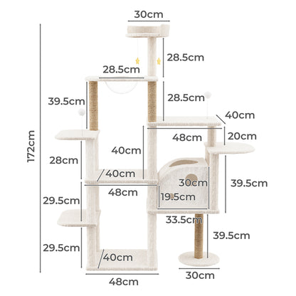 Pawz Cat Tree Tower Large Scratcher Condo House 172cm-1919278362585600002
