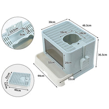 PaWz Foldable Cat Litter Box Tray Enclosed Blue-1910112469704118274