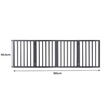 Wooden Pet Gate Dog Fence Retractable Grey 600x 3MM-1910112968574636034