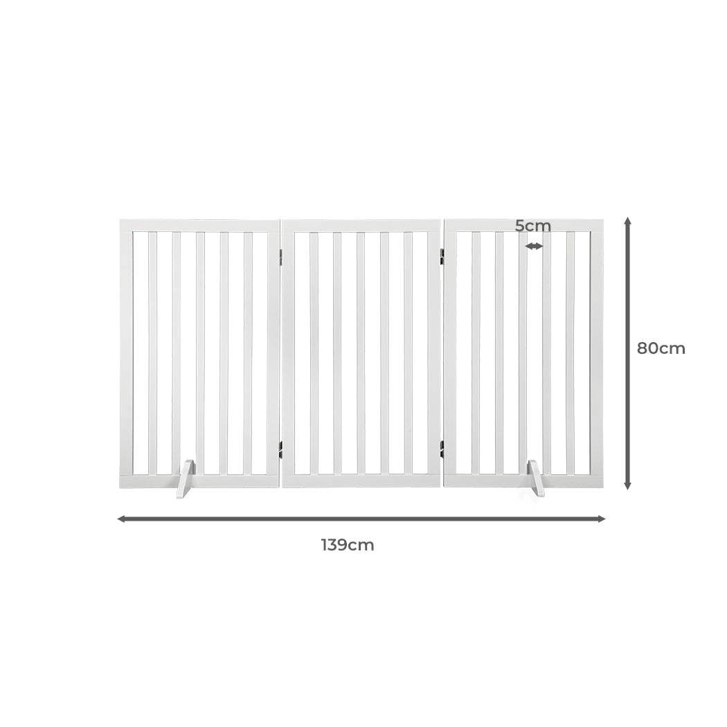 PaWz Wooden Pet Gate Dog Fence Safety White 400x 3MM-1910112968226508802