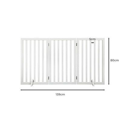 PaWz Wooden Pet Gate Dog Fence Safety White 400x 3MM-1910112968226508802