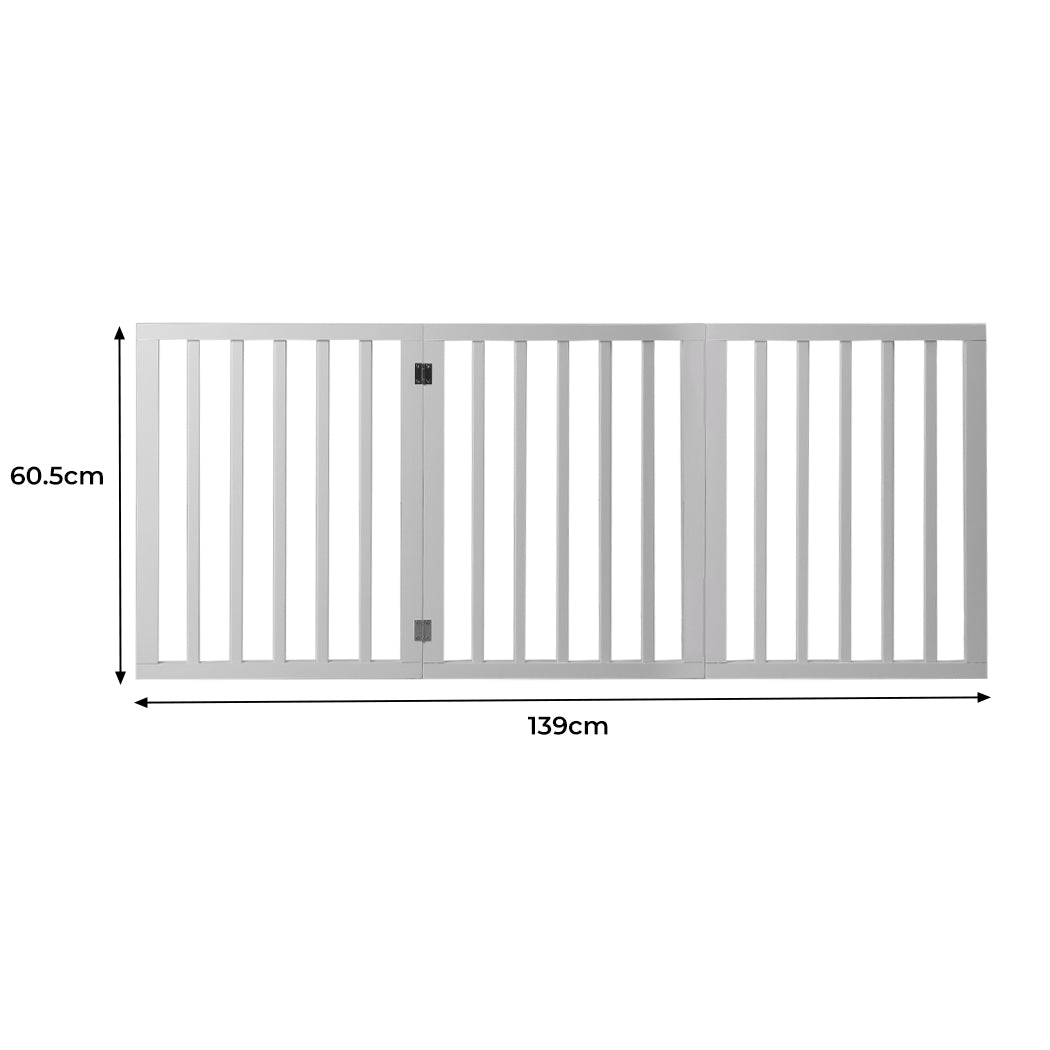 Wooden Pet Gate Dog Fence Retractable White 2000x 3MM-1910112968033570818