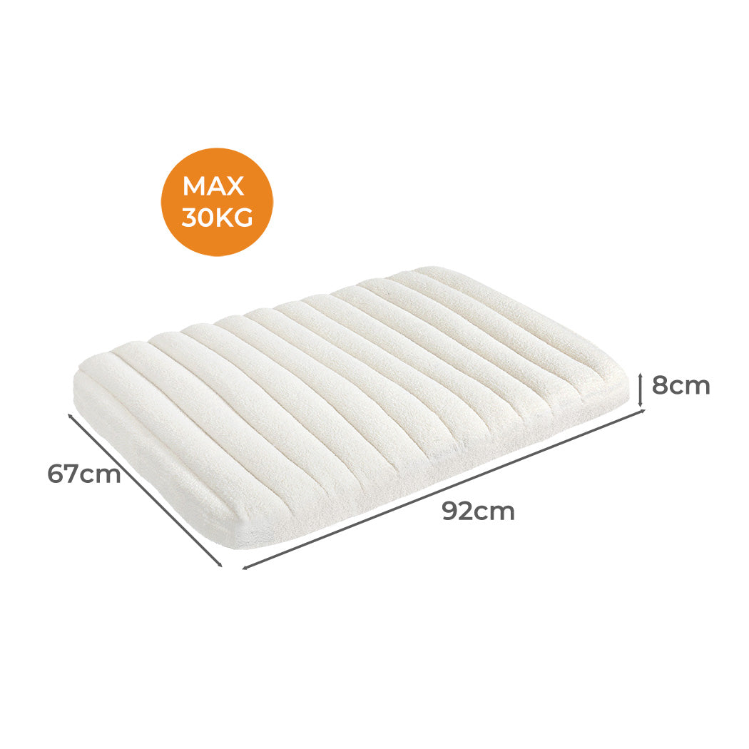 Pawz L Size Orthopedic Dog Bed with Sherpa Plush Removable Cover in White-1919892816591458306