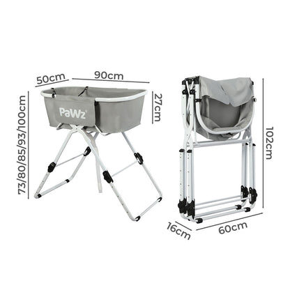 PaWz Pet Bathtub Adjustable Height Folding-1910112487974506498