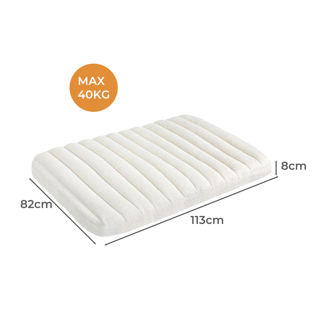 Pawz XL Size Orthopedic Dog Bed with Sherpa Plush Removable Cover in White-1919892817514205186