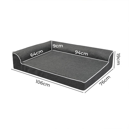 Pawz Orthopedic Dog Bed XL Grey-1910112253479358466