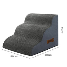 Pawz 3 Steps Pet Stairs Dog Ramp High Density Foam Grey-1919278361537024002