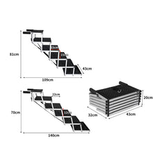 PaWz 6 Steps Dog Ramp Adjustable Height Black-1910112466755522562