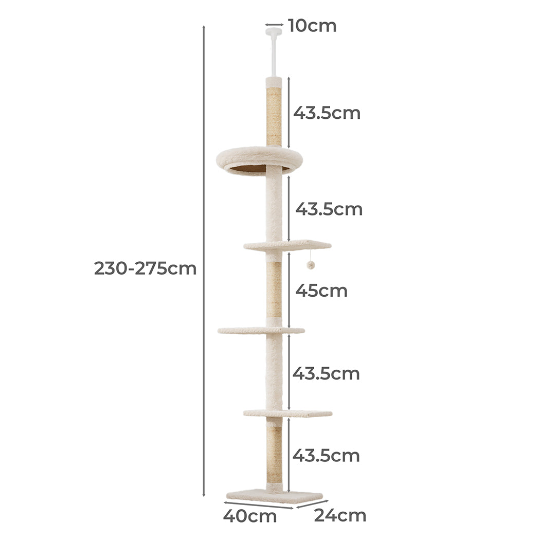 Pawz Cat Tree Tower Scratching Post Scratcher 230-275cm-1919892816268496898