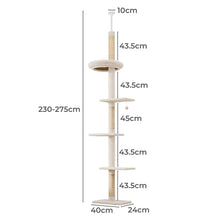 Pawz Cat Tree Tower Scratching Post Scratcher 230-275cm-1919892816268496898
