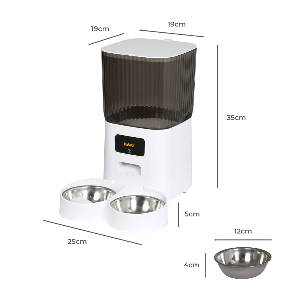 PaWz 5L Automatic Pet Feeder 2 Bowl White-1910112494526009346