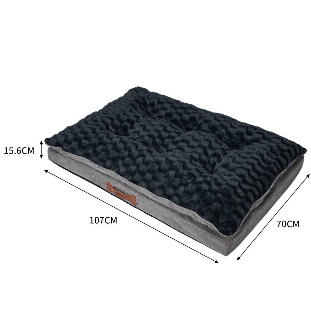 Dog Calming Bed Warm Soft Plush Comfy L Grey Large-1910112966188077058