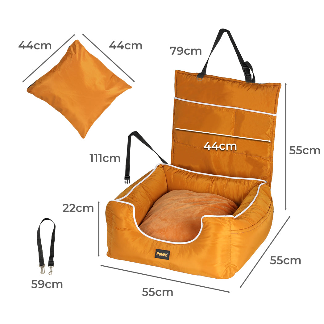 PaWz Pet Car Seat Travel Safety Carrier Orange-1910112480844189698