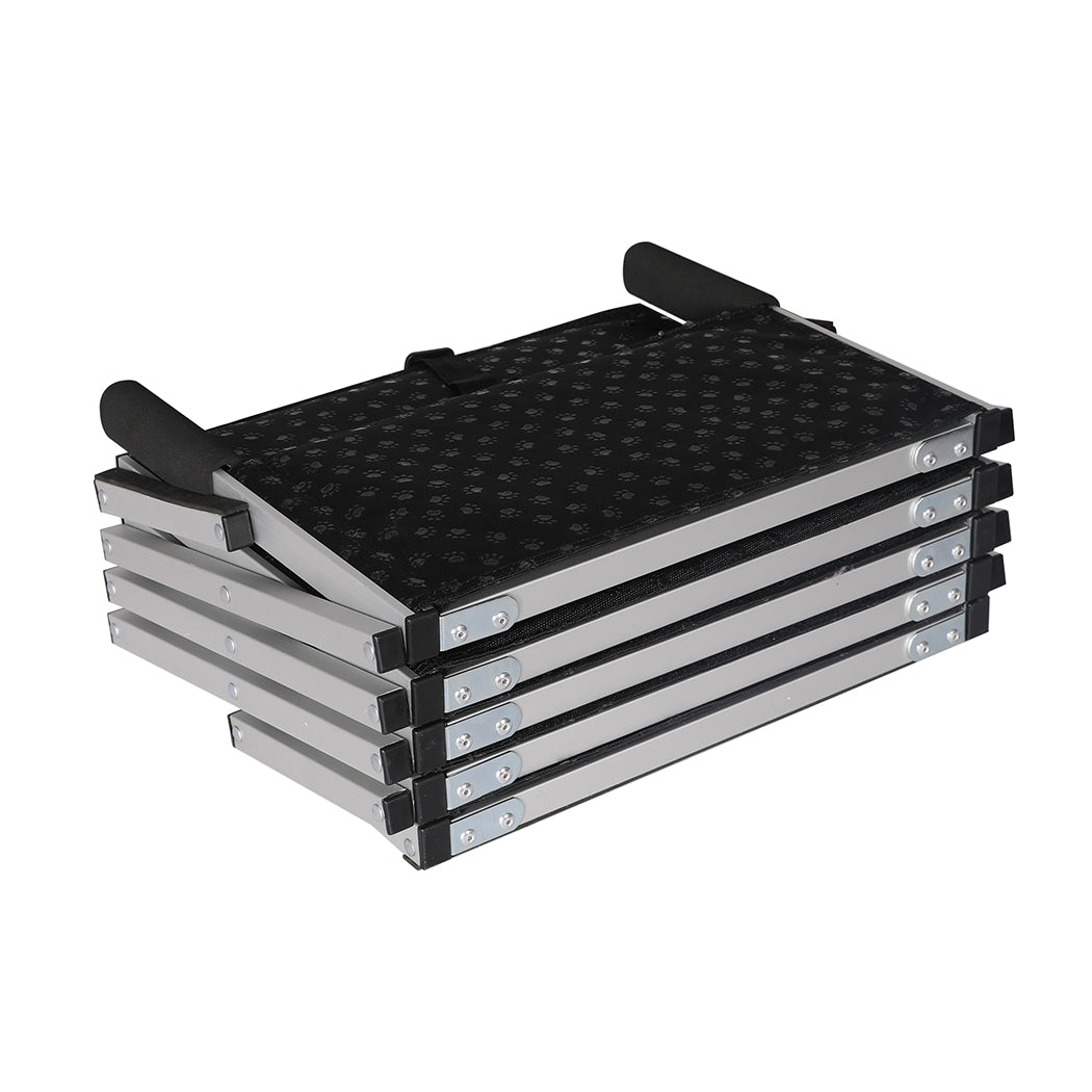 PaWz 5 Steps Dog Ramp Adjustable Height Black-1910112466579361795