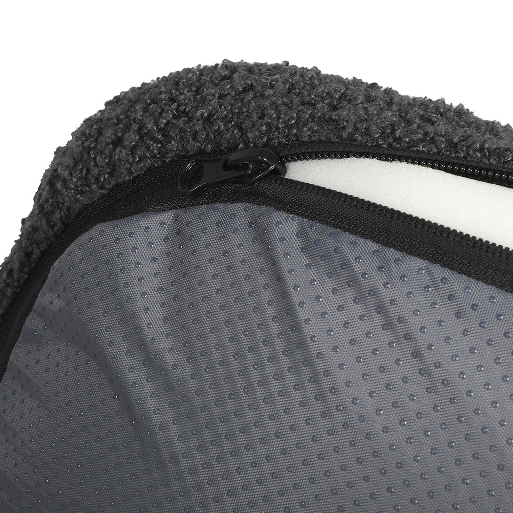 Pawz M Size Orthopedic Dog Bed with Sherpa Plush Removable Cover in Grey-1919892816750841859