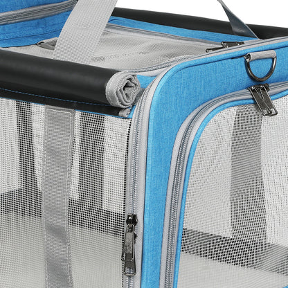 Pawz 3 in 1 Pet Soft Crate Dog Cat Carrier XL Size Blue-1910112289252577283