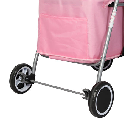 PaWz Pet Stroller Dog Cat Carrier Foldable Pink-1910112545637797891