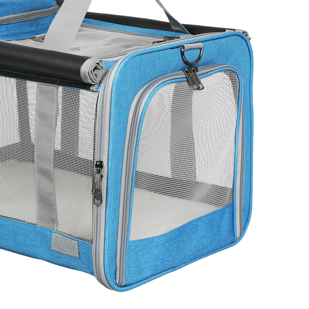 Pawz 3 in 1 Pet Soft Crate Dog Cat Carrier XL Size Blue-1910112289252577284