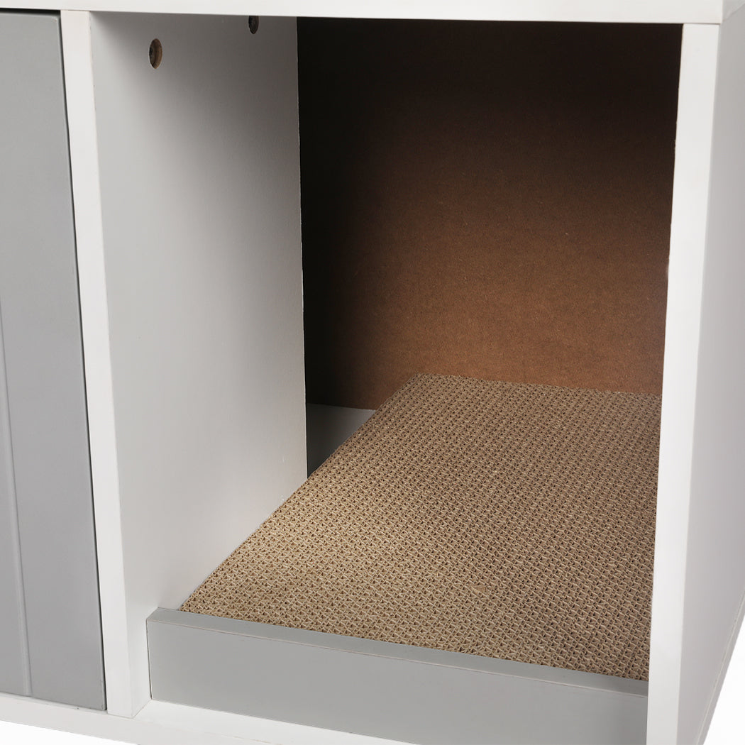 PaWz Enclosed Cat Litter Cabinet Box Grey-1910112468982697988