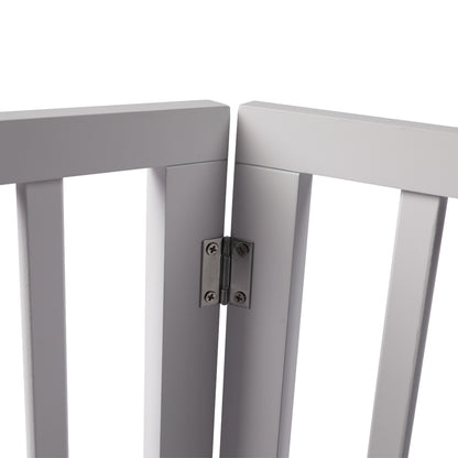 Wooden Pet Gate Dog Fence Retractable White 600x 3MM-1910112968746602500