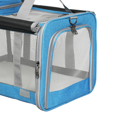 Pawz 3 in 1 Pet Soft Crate Dog Cat Carrier M Size Blue-1910112288757649412