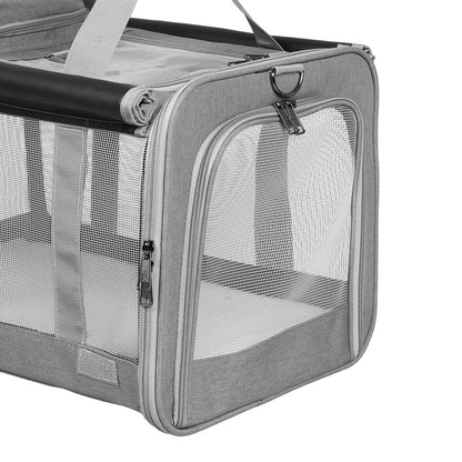 Pawz 3 in 1 Pet Soft Crate Dog Cat Carrier XL Size Grey-1910112289424543748