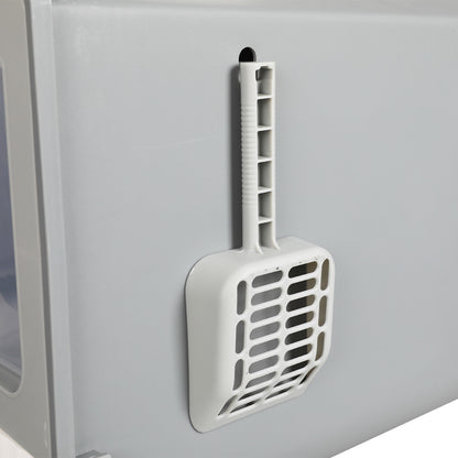 PaWz Fully Enclosed Cat Litter Box Mat Grey-1910112483536932869