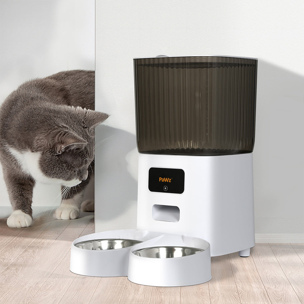 PaWz 5L Automatic Pet Feeder 2 Bowl White-1910112494526009350
