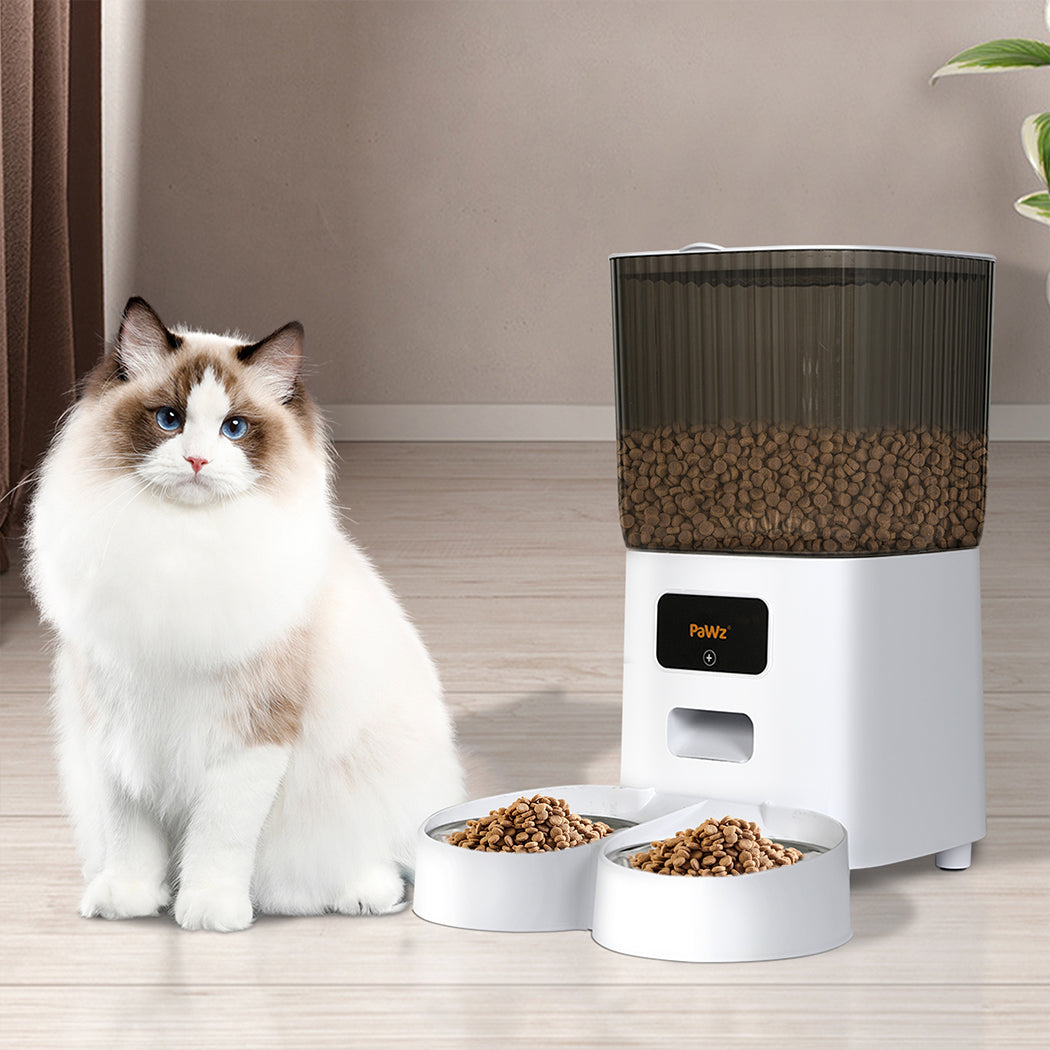 PaWz 5L Automatic Pet Feeder 2 Bowl White-1910112494526009351
