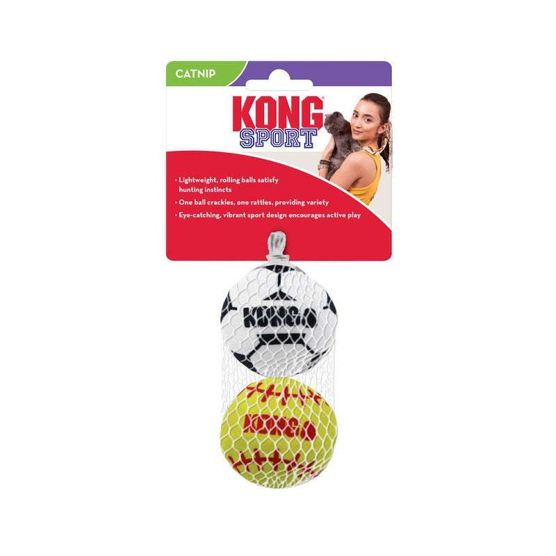 KONG Cat Sport Balls 2pk Assorted Pet Savers