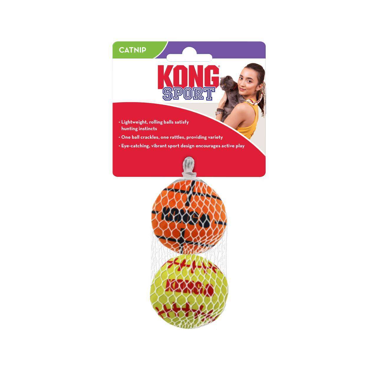 KONG Cat Sport Balls 2pk Assorted Pet Savers