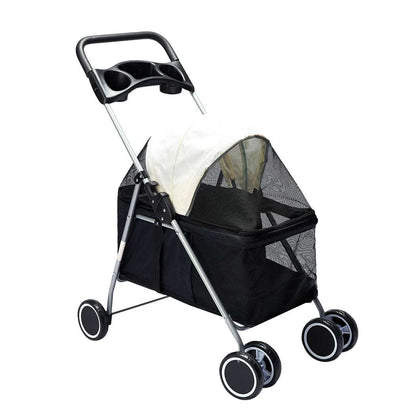 PaWz Large Pet Stroller Dog Cat Carrier Black-1910112545432276992