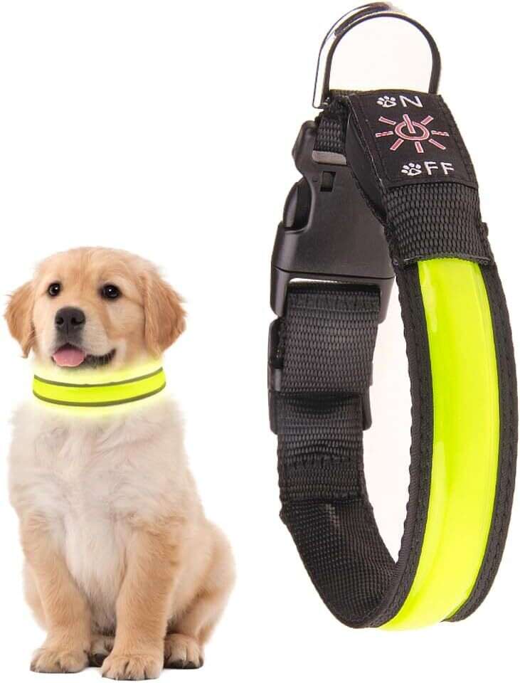LED Dog Cat Collar - USB Rechargeable Glow Light Pet Savers