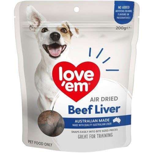 Love Em Air Dried Beef Liver 200gx4 Pet Savers
