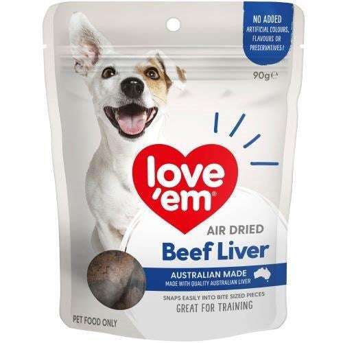 Love Em Air Dried Beef Liver 90gx6 Pet Savers
