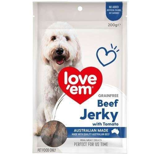 Love Em Beef & Tomato Jerky 200gx6 Pet Savers